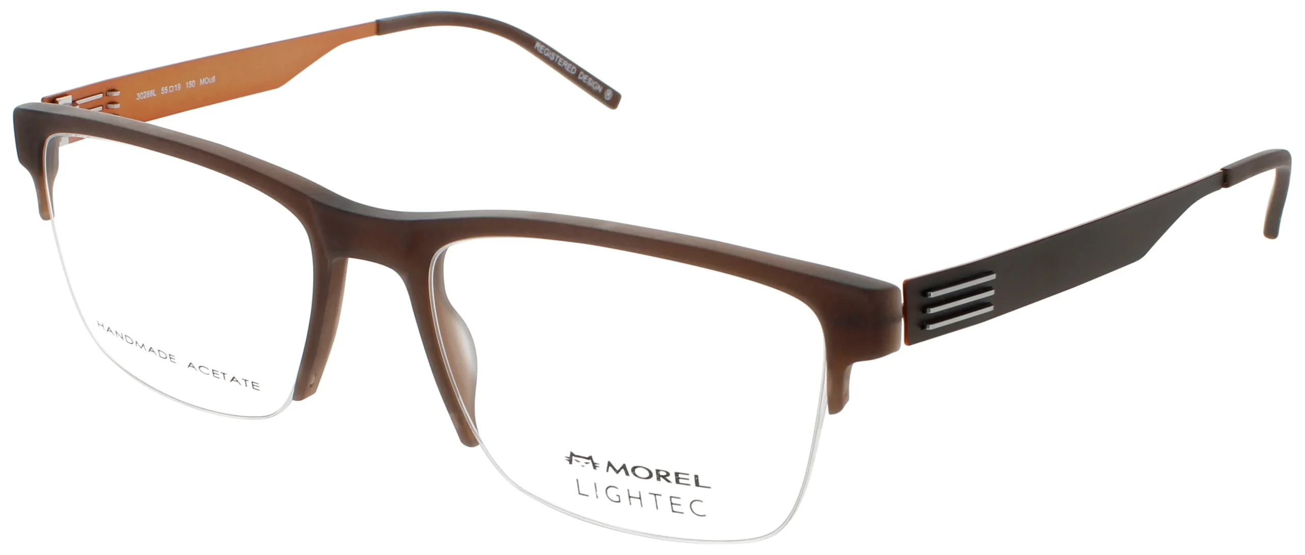 Lightec OMICRON 59 MO08 Eyeglasses Dark Brown 55mm Men