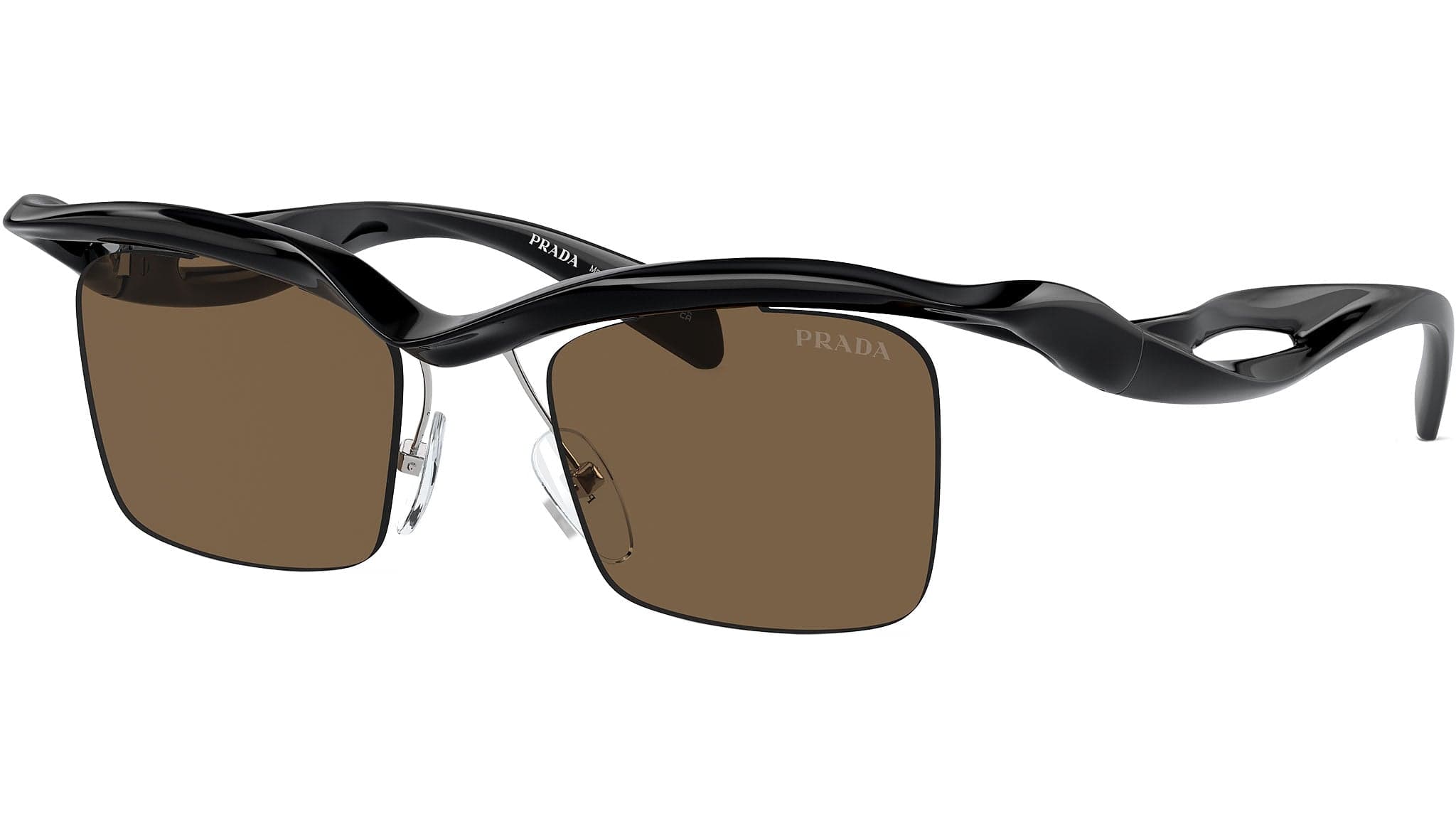 Prada PR A15S 1AB8C1 Sunglasses Shiny Black 47mm Men