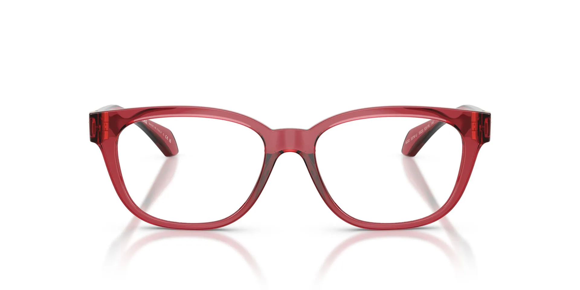 Versace 0VE3376U 5523 Eyeglasses Transparent Red 53mm Women 2