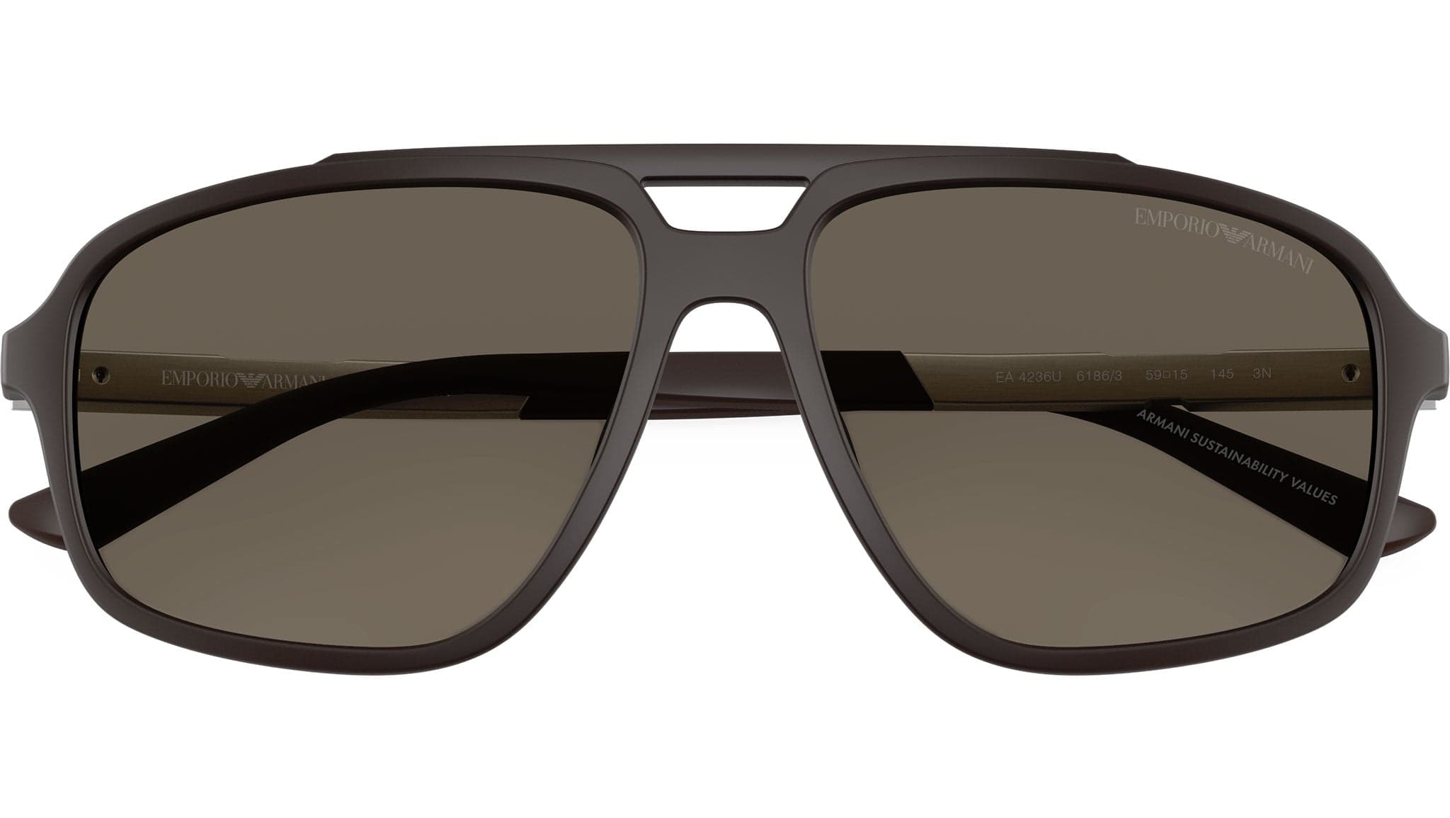 Emporio Armani 0EA4236U 6186/3 Sunglasses Dark Brown 59mm Men 5