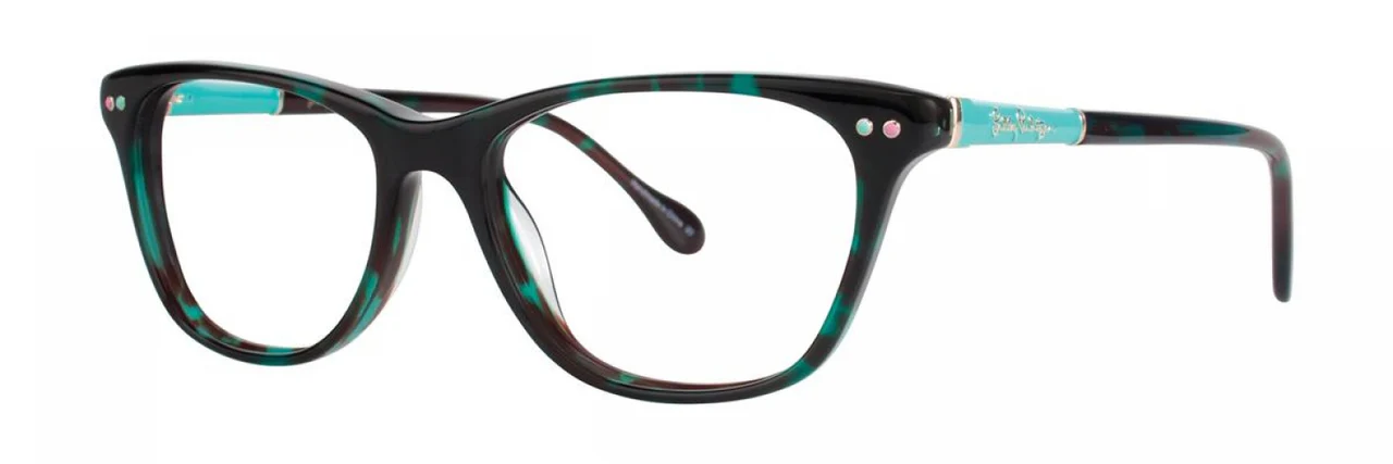 Lilly Pulitzer Ellis Eyeglasses Green Tortoise 50mm Women