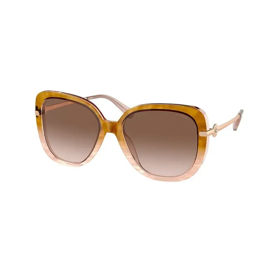 Coach HC8320 565294 Sunglasses Peach Tortoise Gradient 55mm Women