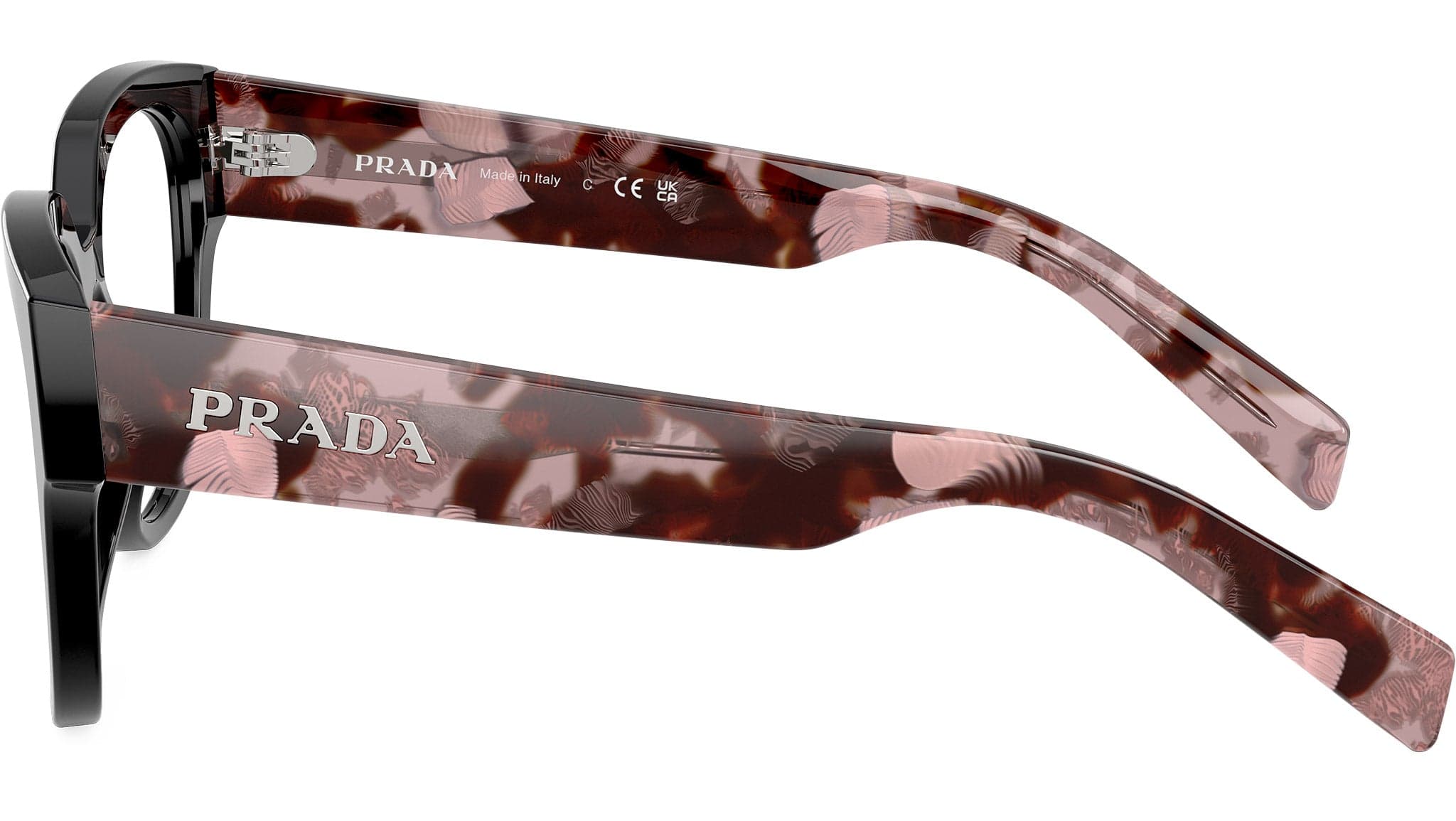 Prada PR C06V 28F1O1 Eyeglasses Glossy Black 52mm Women 3