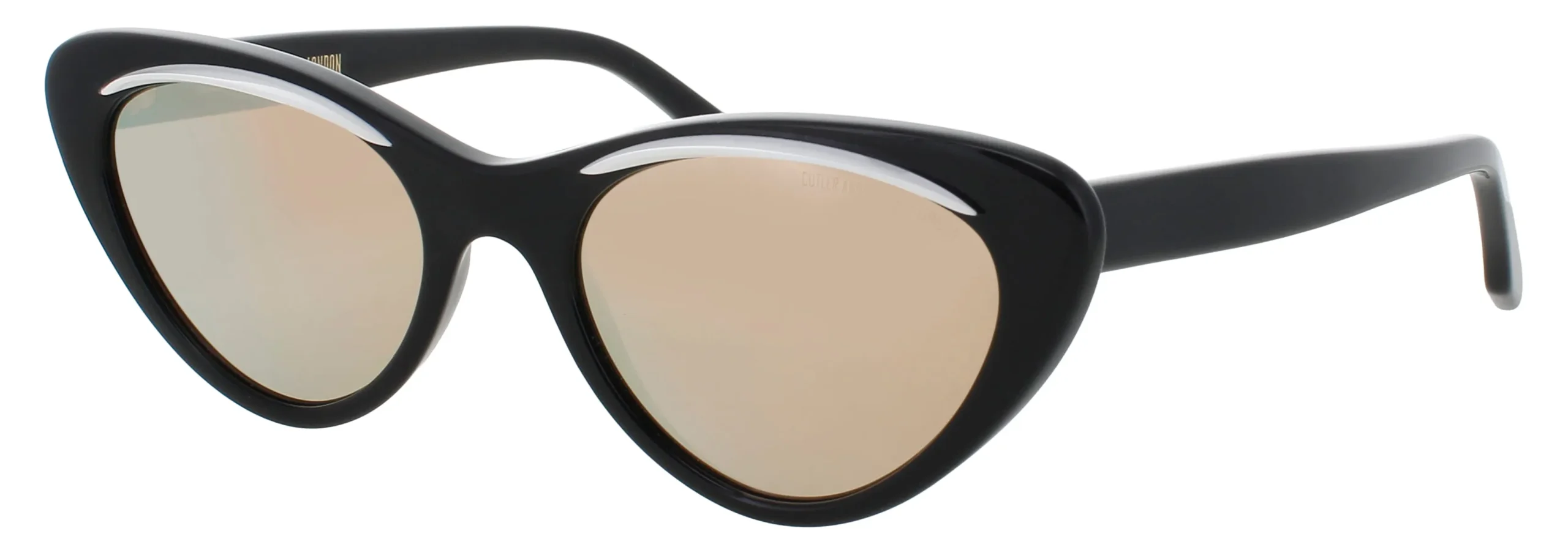 Cutler and Gross CGSN-1321 03 Sunglasses White On Black 54mm Women