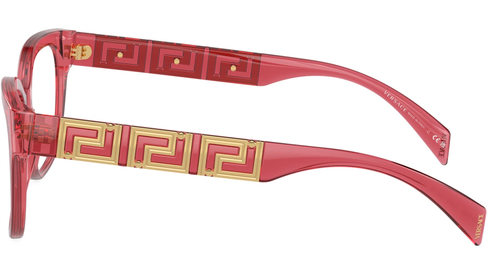 Versace 0VE3338 5409 Eyeglasses Transparent Red 52mm Women 3