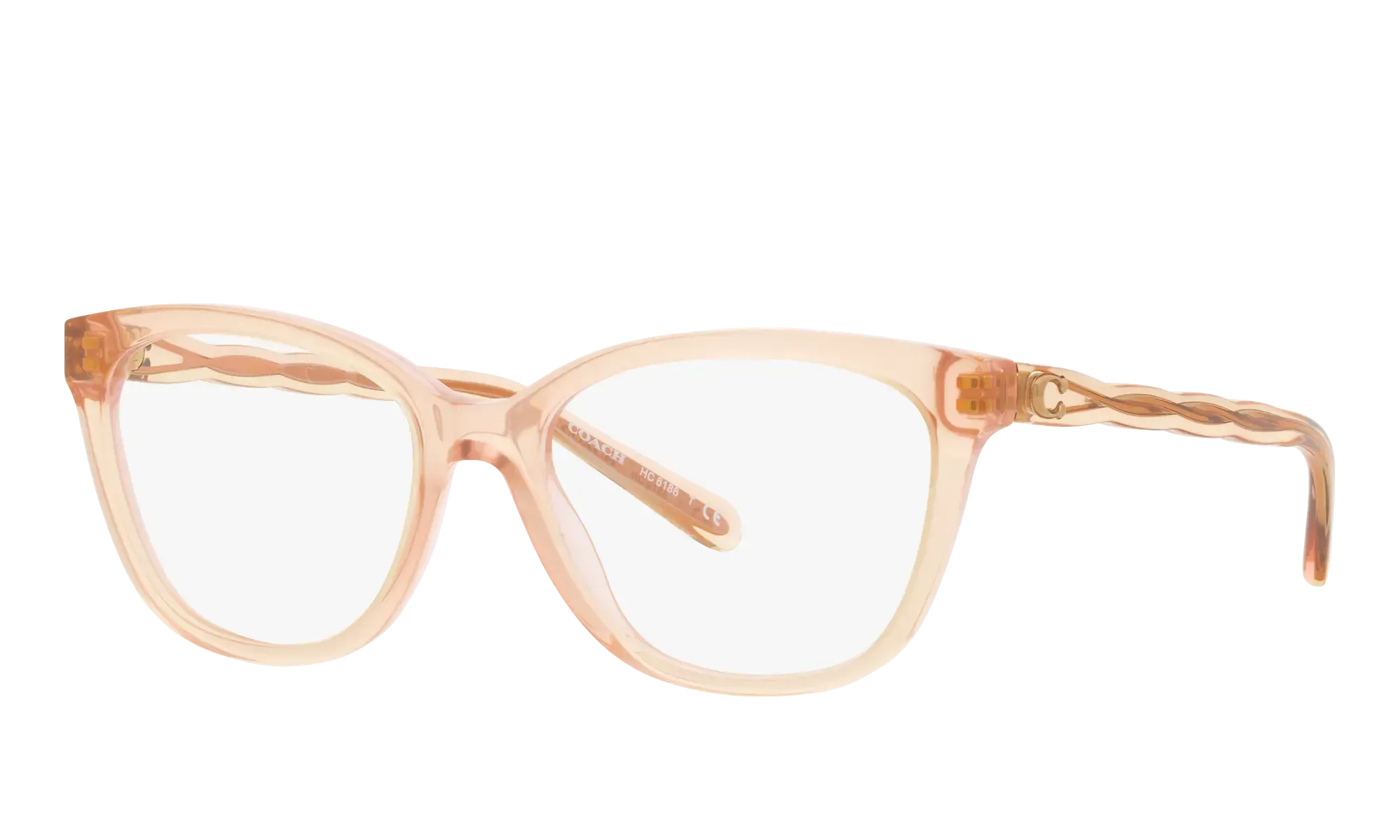 Coach HC6186 Eyeglasses Transparent Blush 53mm Women