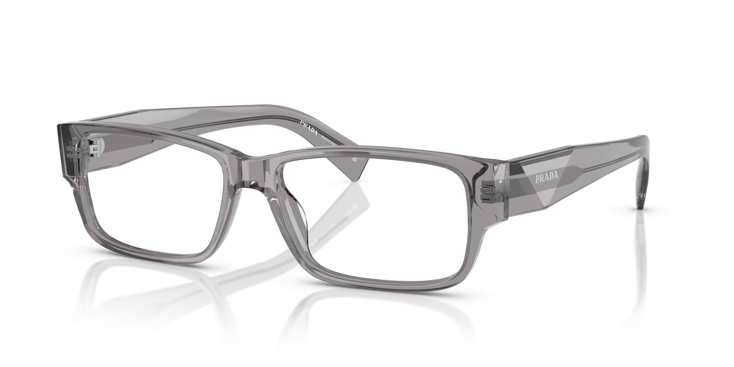 Prada PR B09V 16Z1O1 Eyeglasses Transparent Grey 57mm Men