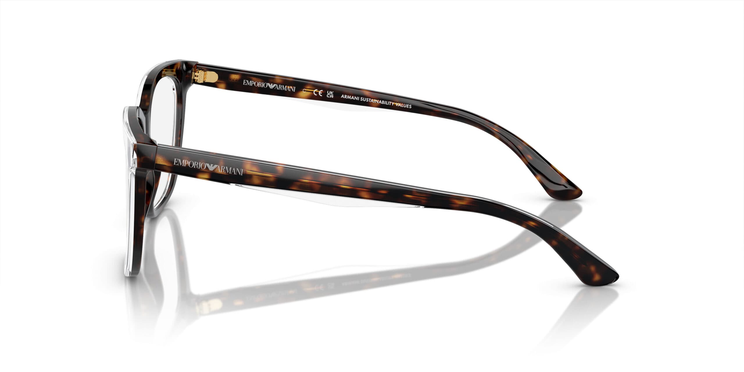 Emporio Armani 0EA3228 6052 Eyeglasses Shiny Havana 53mm Women 3