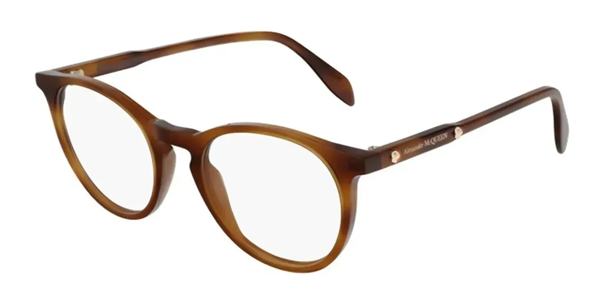 Alexander McQueen AM0190O 003 Eyeglasses Havana 49mm Women