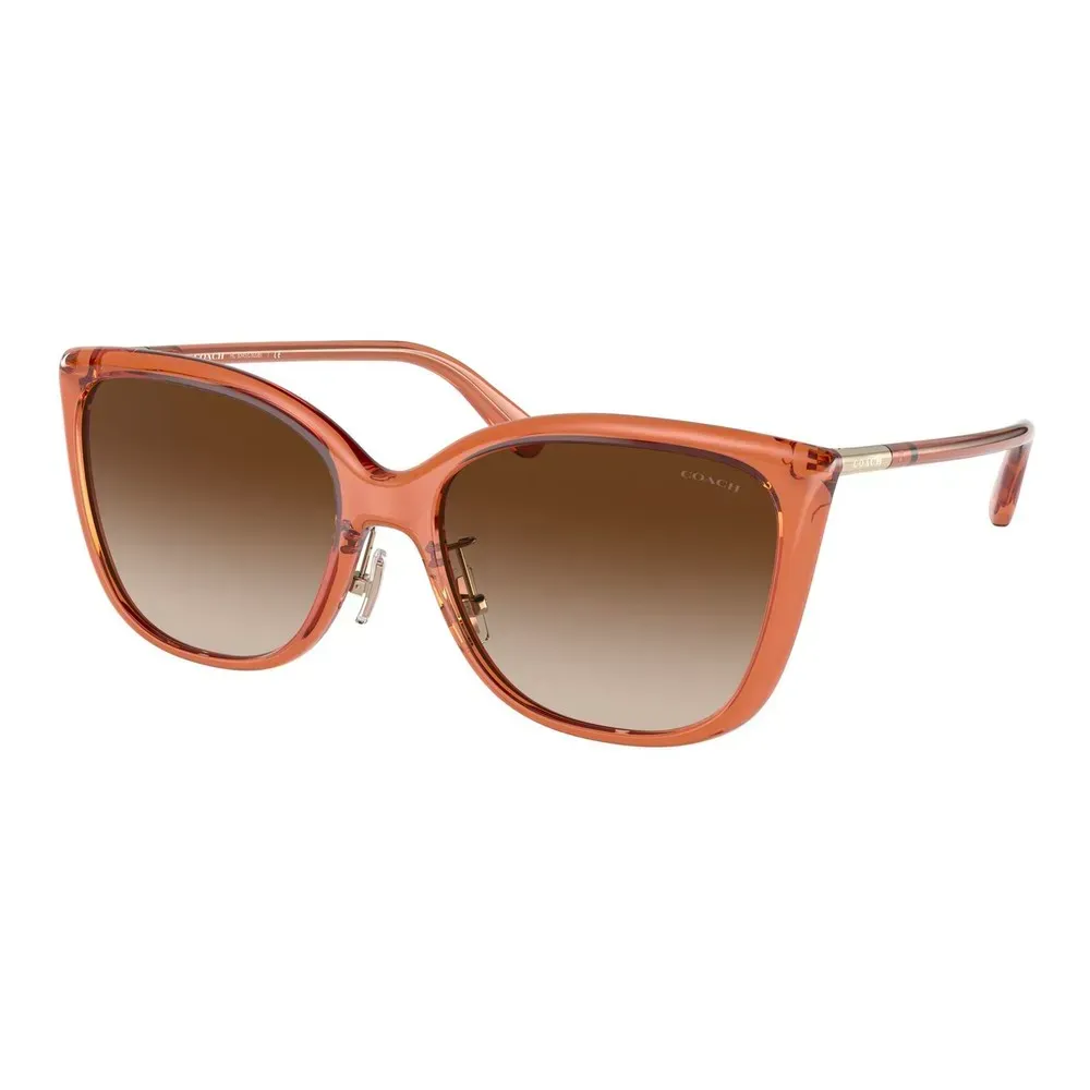 Coach HC8345 Sunglasses Transparent Amber 57mm Women