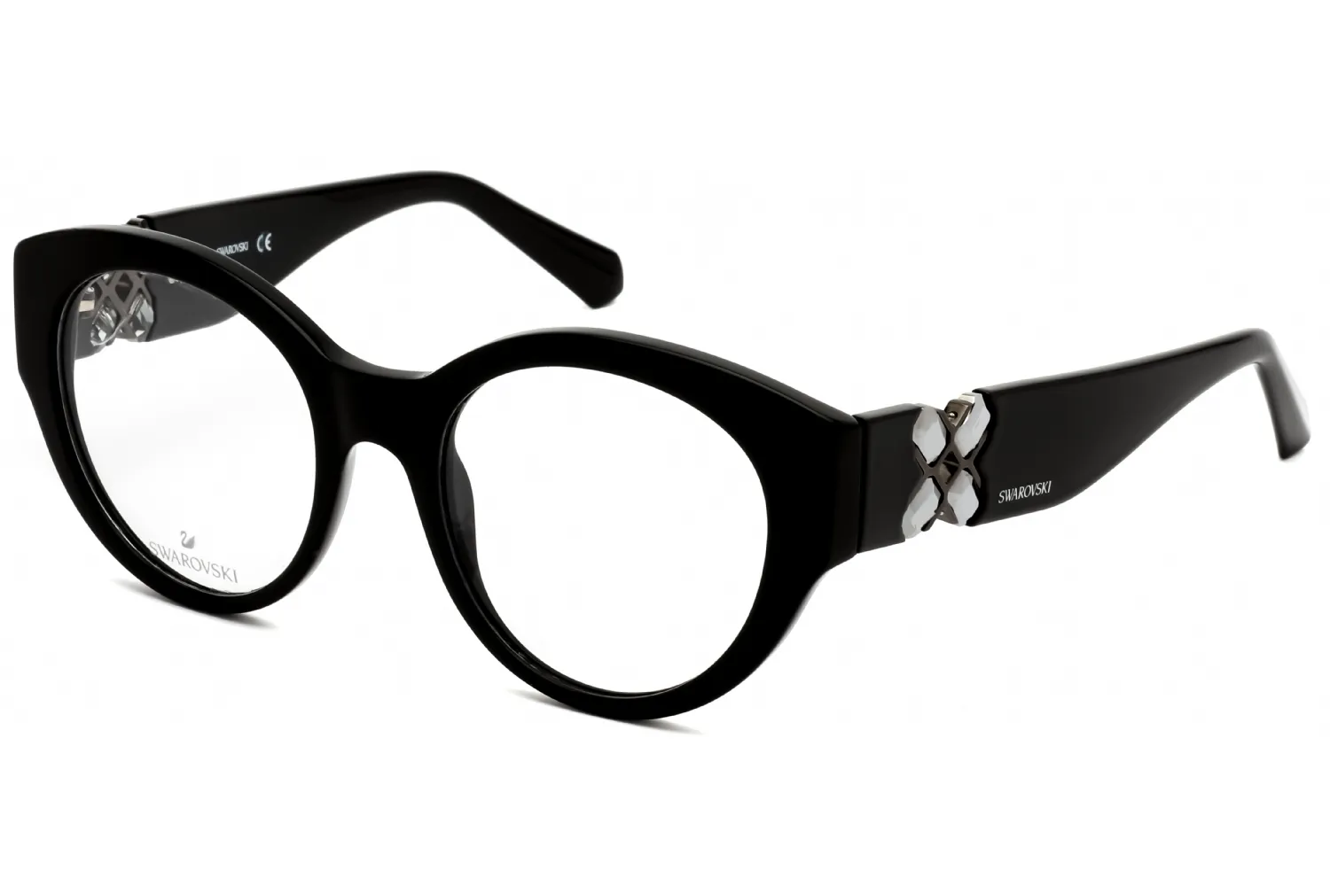 Swarovski SK5227 001 Eyeglasses Shiny Black 50mm Women