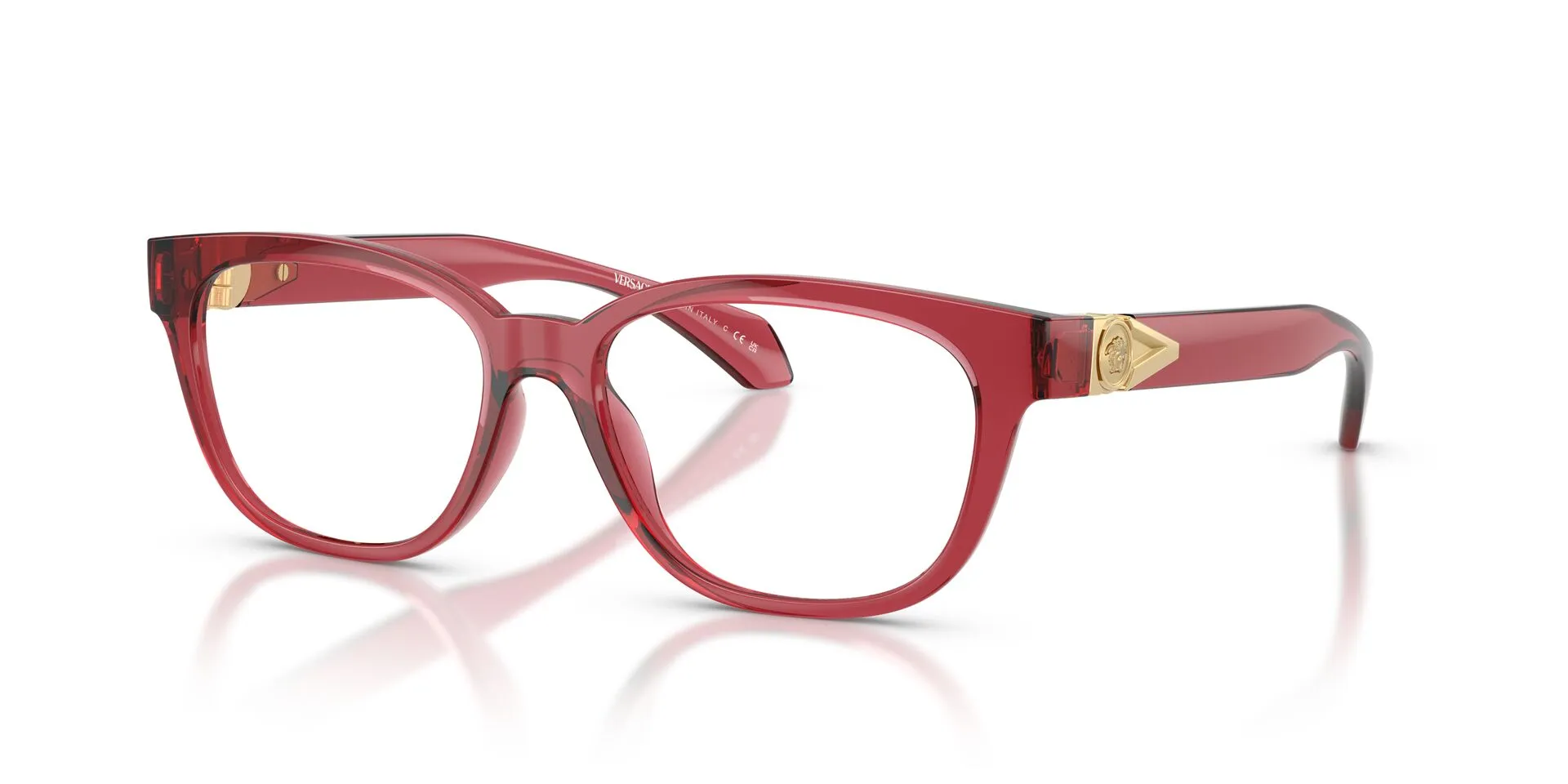 Versace 0VE3376U 5523 Eyeglasses Transparent Red 53mm Women