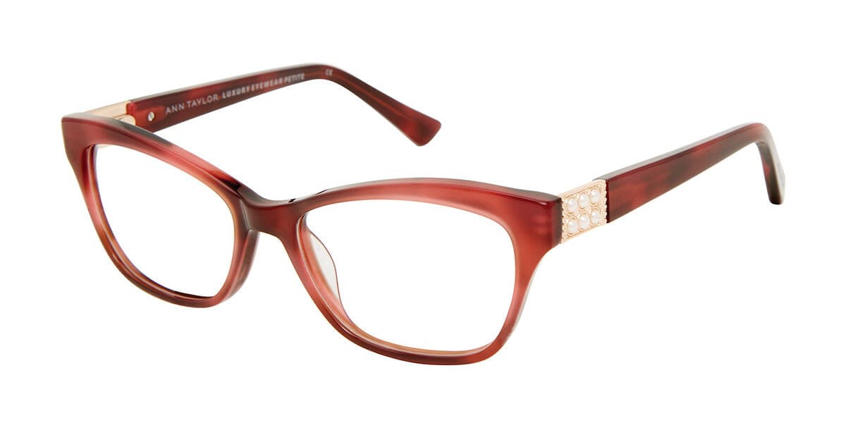 Ann Taylor ATP015 C02 Eyeglasses Dark Ruby Horn 49mm Women