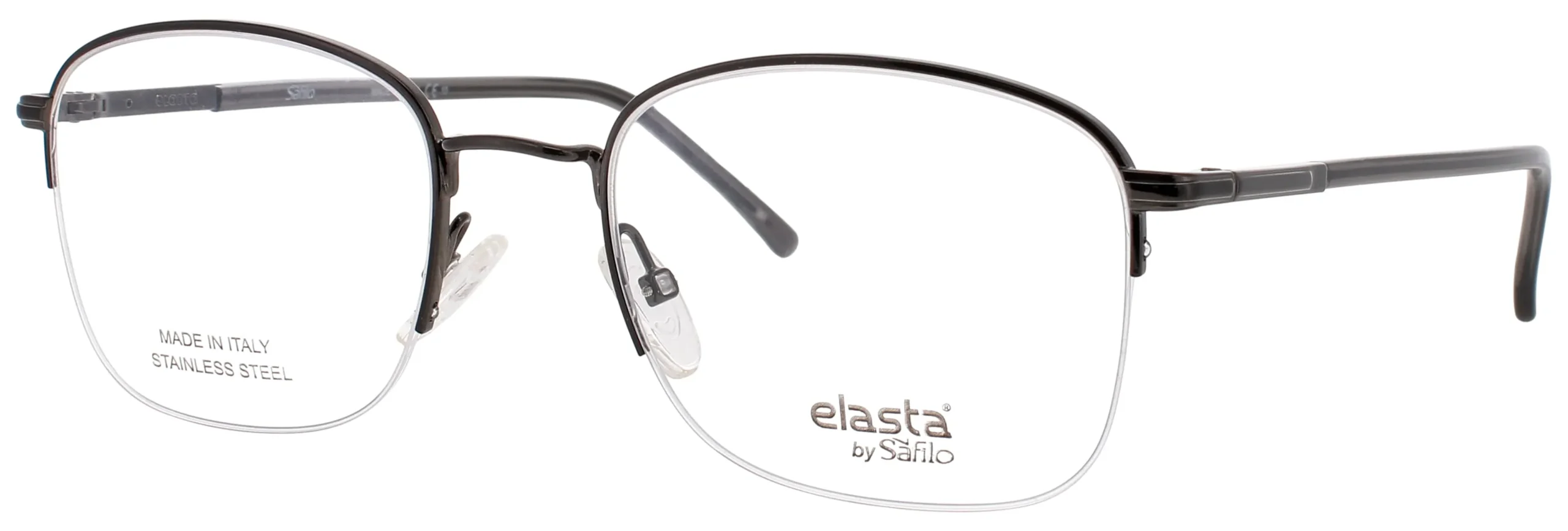 Elasta E 7242 284 Eyeglasses Black Ruthenium Brown 51mm Men