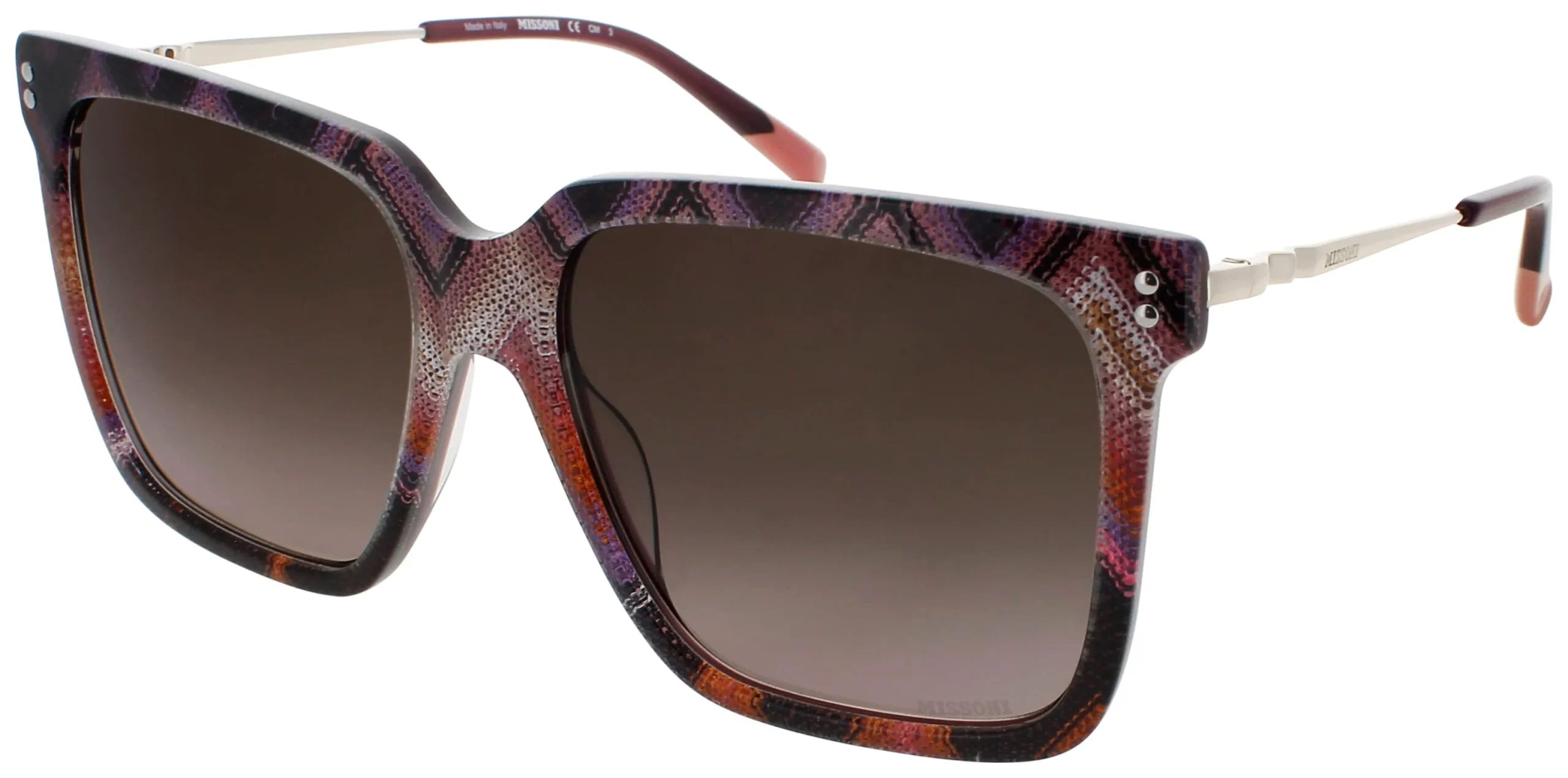 Missoni MIS 0107/S 0S68 Sunglasses Pink Violet Pattern 57mm Women