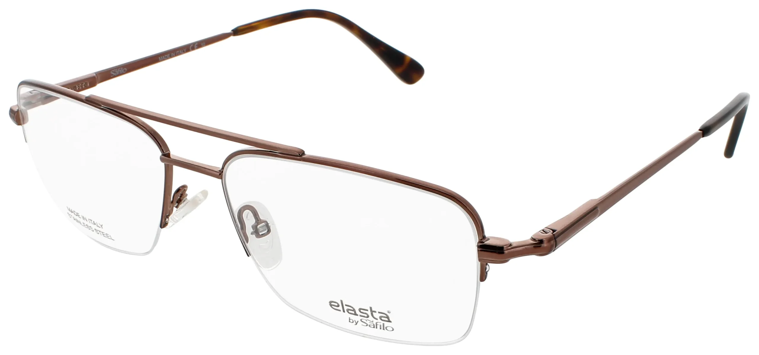 Elasta E 7251 0TUI Eyeglasses Light Brown 57mm Men