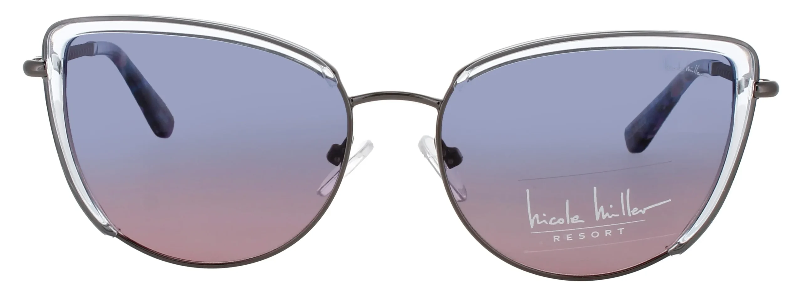 Nicole Miller MONTE CARLO C03 Sunglasses Blue Crystal 54mm Women 2
