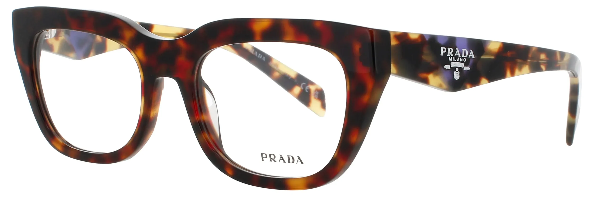 Prada PR A06V 17N1O1 Eyeglasses Havana 52mm Women