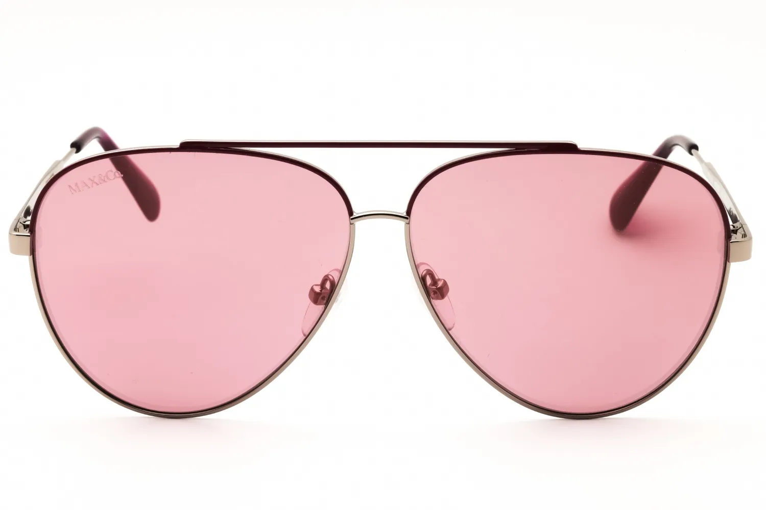 Max & Co MO0007 14U Sunglasses Shiny Light Ruthenium 60mm Women 2
