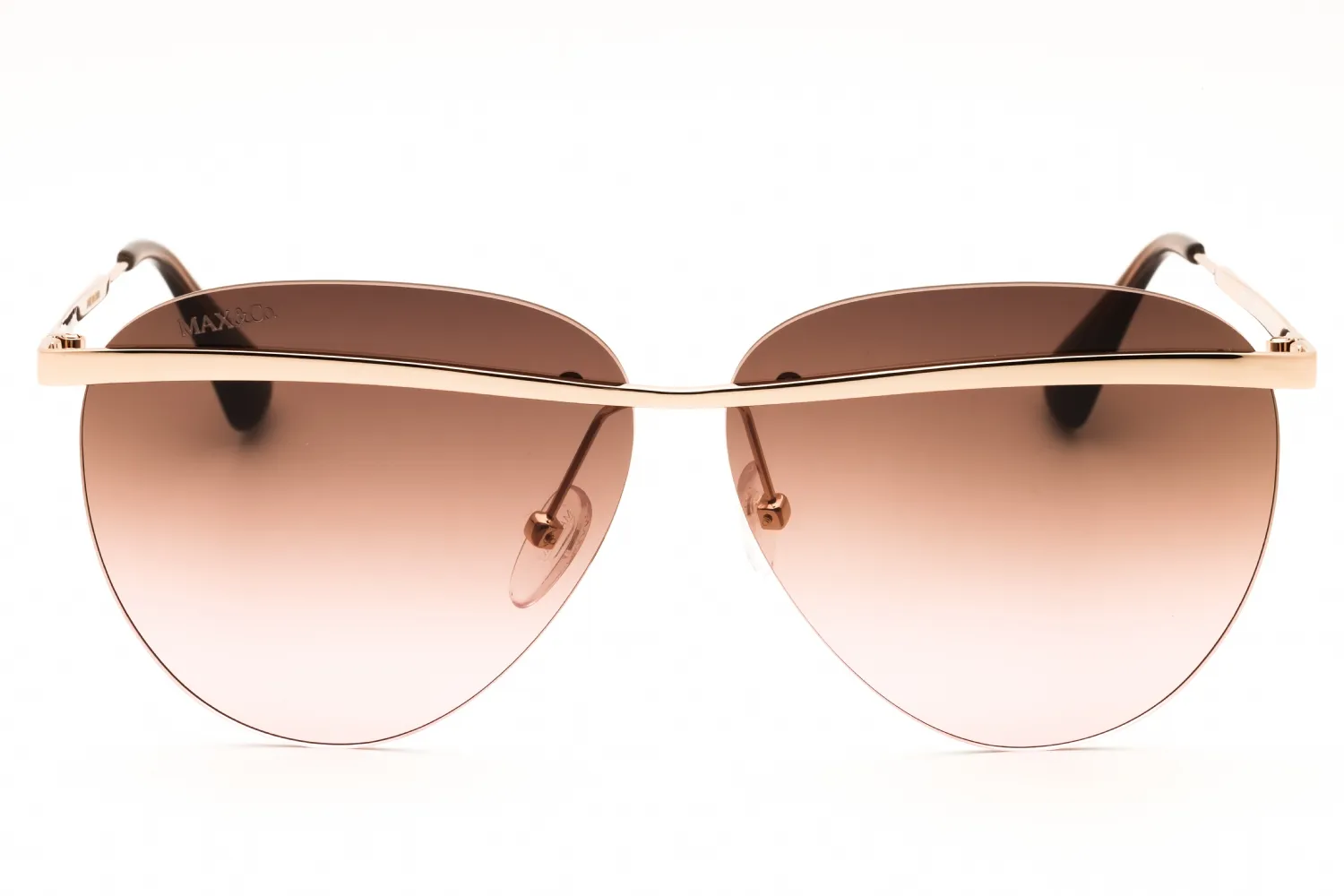 Max & Co MO0017 28F Sunglasses Shiny Rose Gold 60mm Women 2