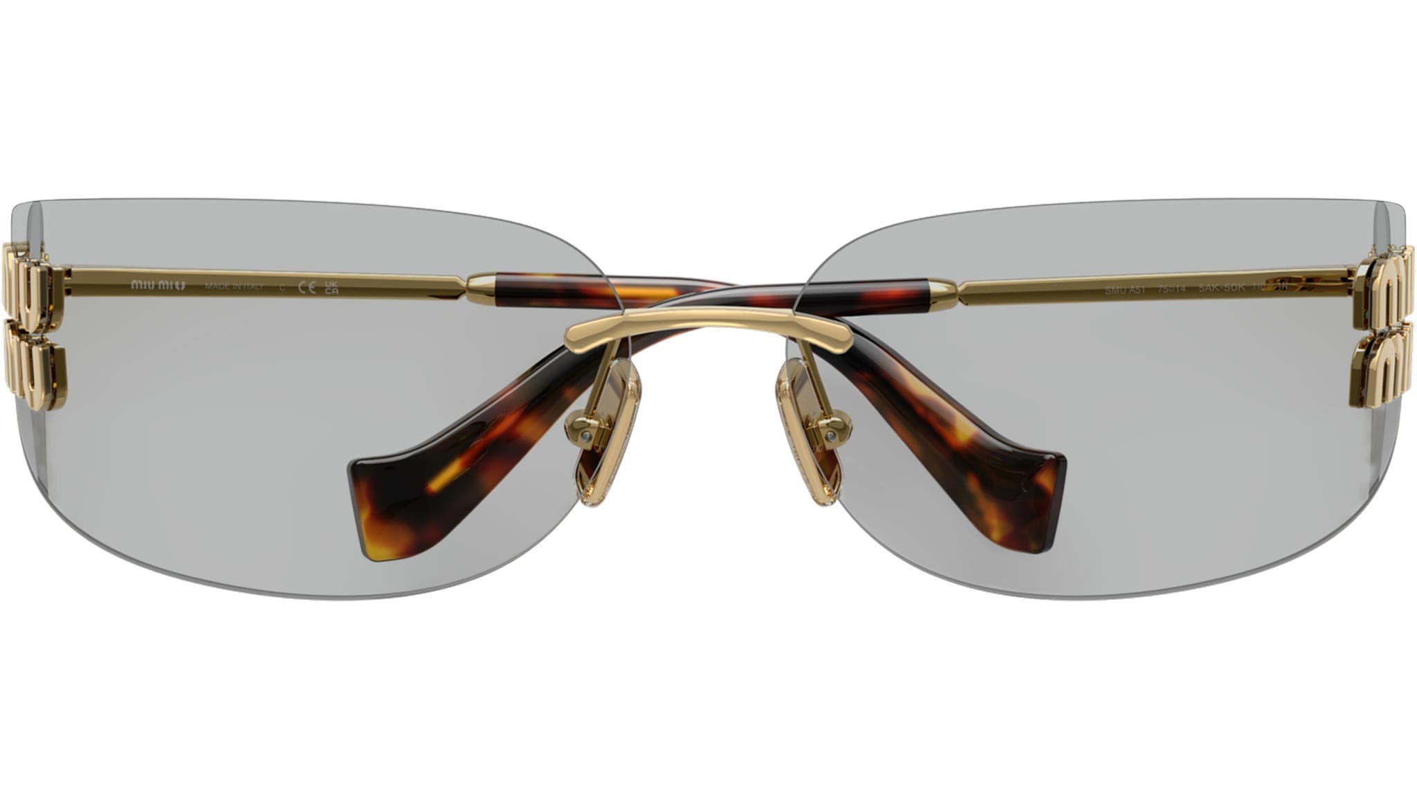 Miu Miu 0MU A51S 5AK50K Sunglasses Gold 75mm Women 5