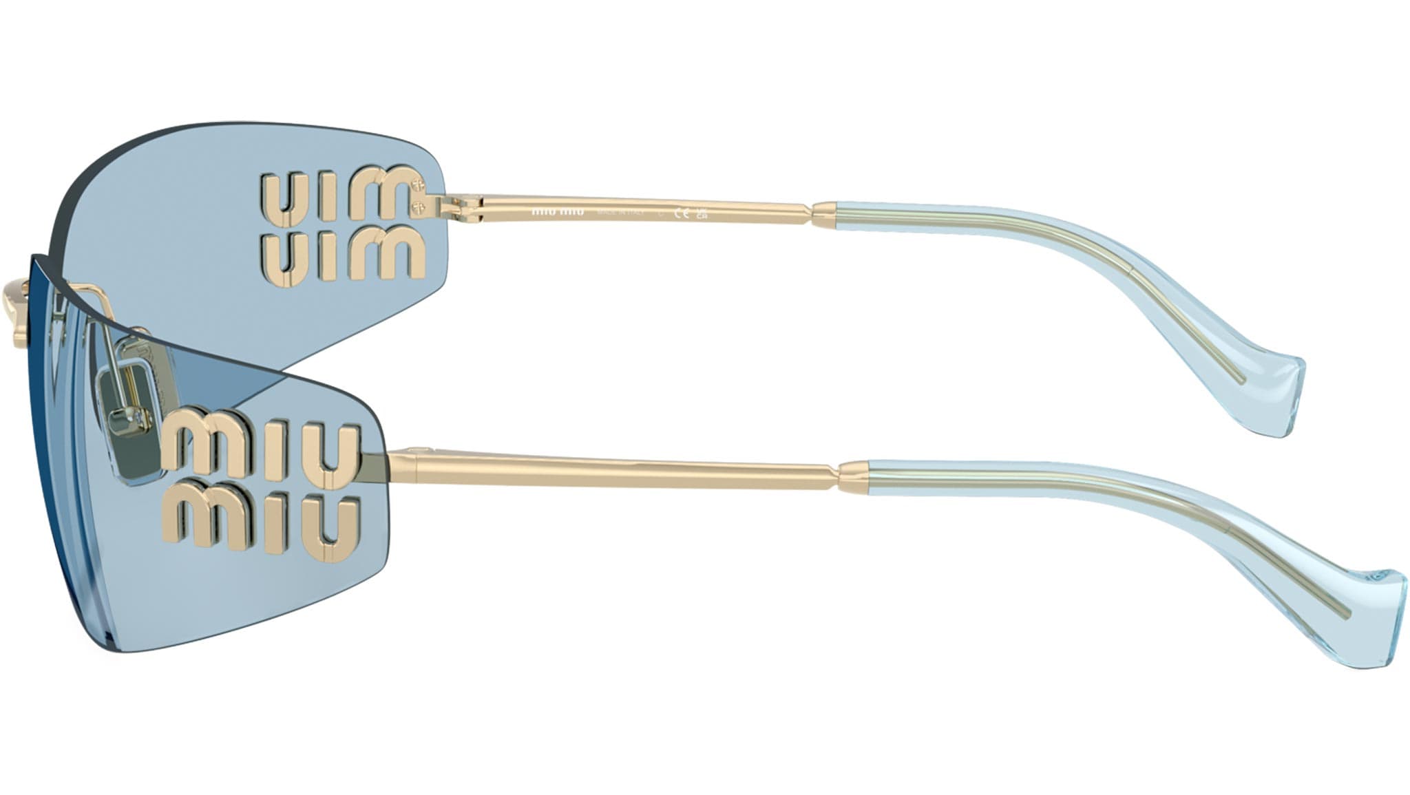 Miu Miu 0MU A51S ZVN10P7 Sunglasses Pale Gold 75mm Women 3