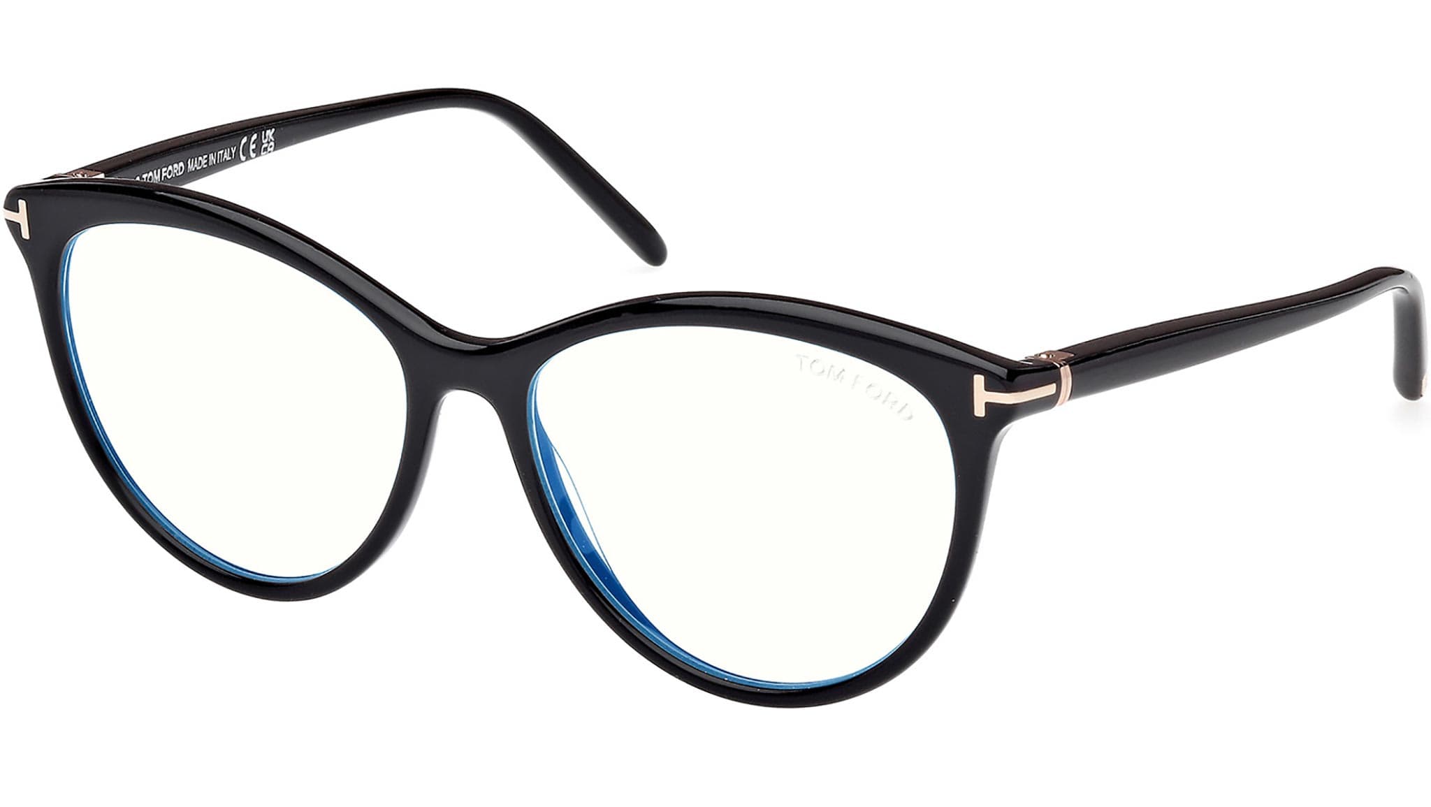 Tom Ford FT5990-B 001 Eyeglasses Shiny Black 55mm Women