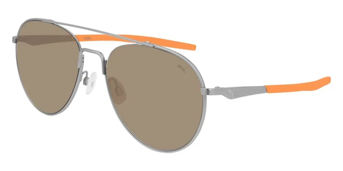 Puma PU0247S 003 Sunglasses Silver 58mm Unisex