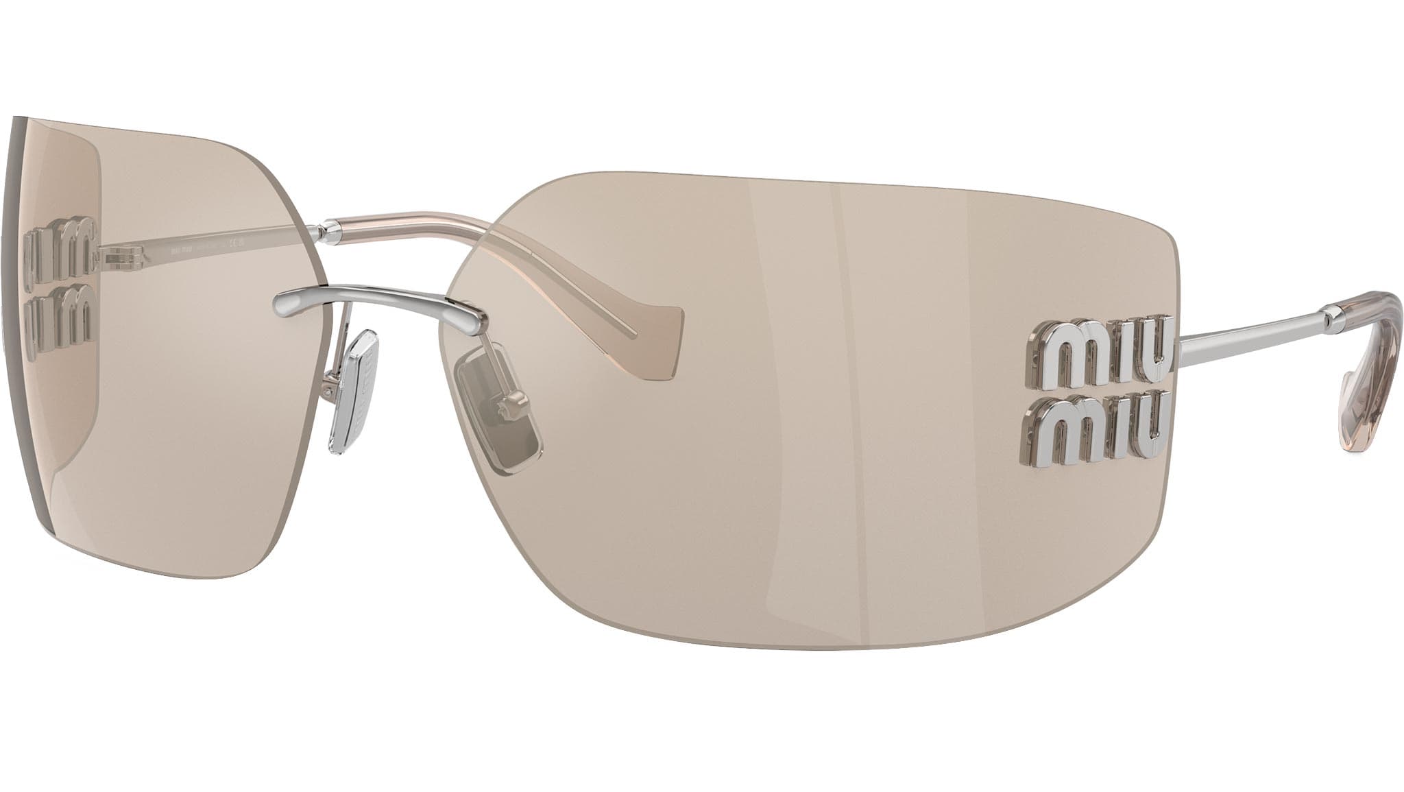 Miu Miu 0MU 54YS 1BC10F Sunglasses Silver 80mm Women
