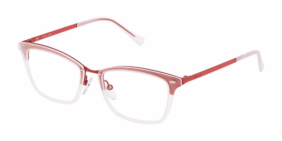 Police VPL284 07L2 Eyeglasses Semi Matte Red 51mm Women