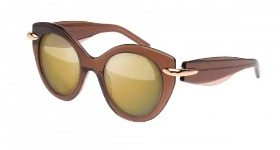 Pomellato PM0004S 004 Sunglasses Brown 50mm Women