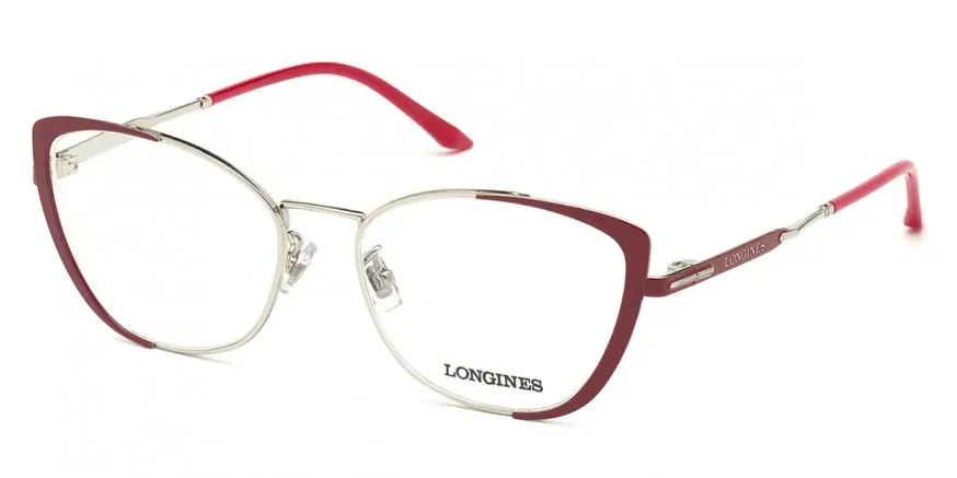 Longines LG5011-H 069 Eyeglasses Shiny Burgundy Silver 54mm Women