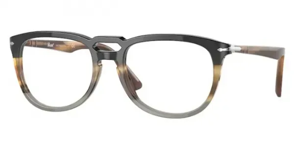 Persol PO3278V Eyeglasses Black/striped Grey 53mm Unisex