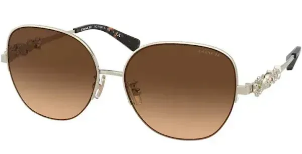 Coach HC7118B 935674 Sunglasses Light Gold 57mm Women