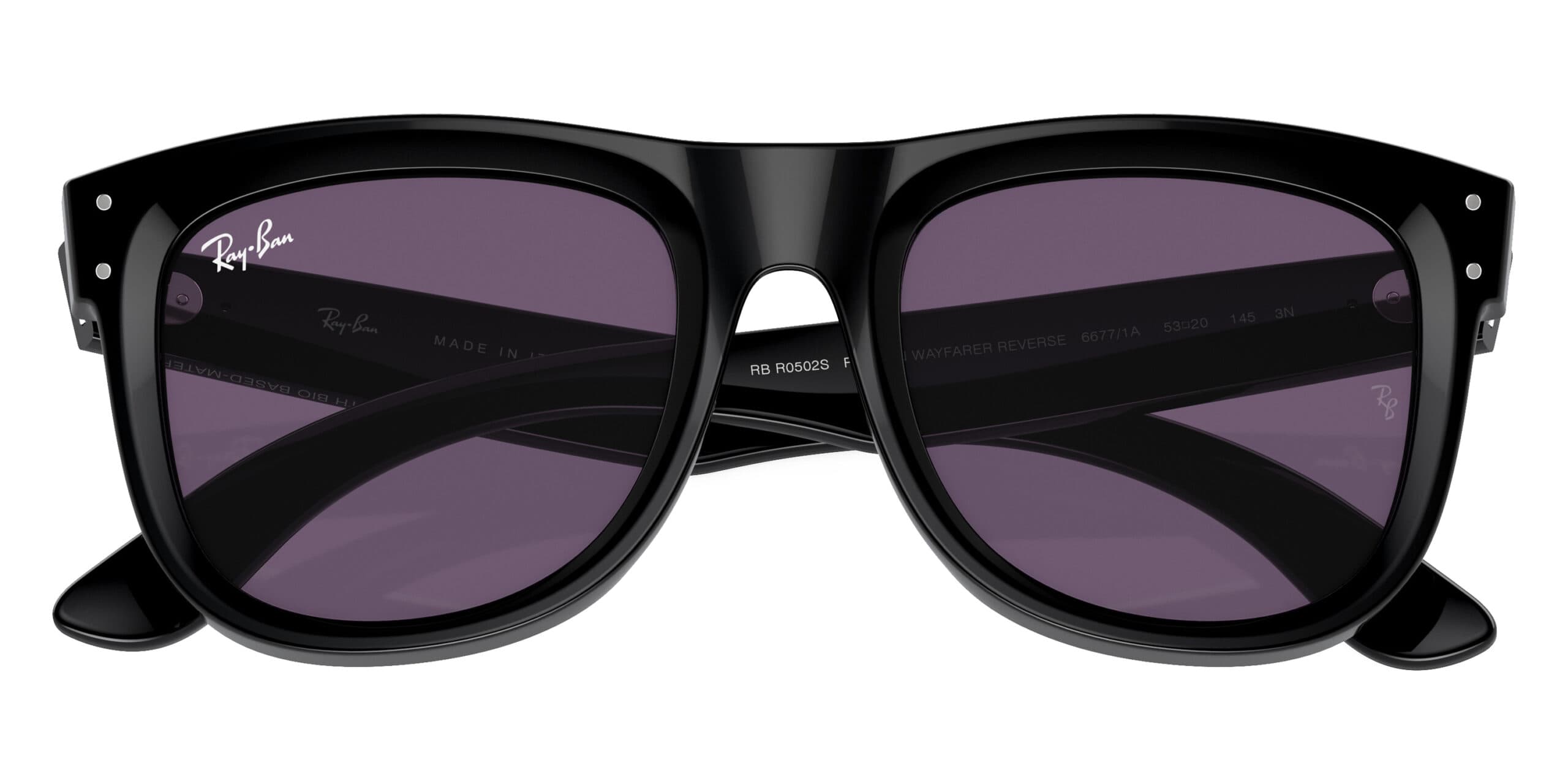 Ray-Ban RBR0502S WAYFARER REVERSE 6677/1A Sunglasses Black 53mm Women 6