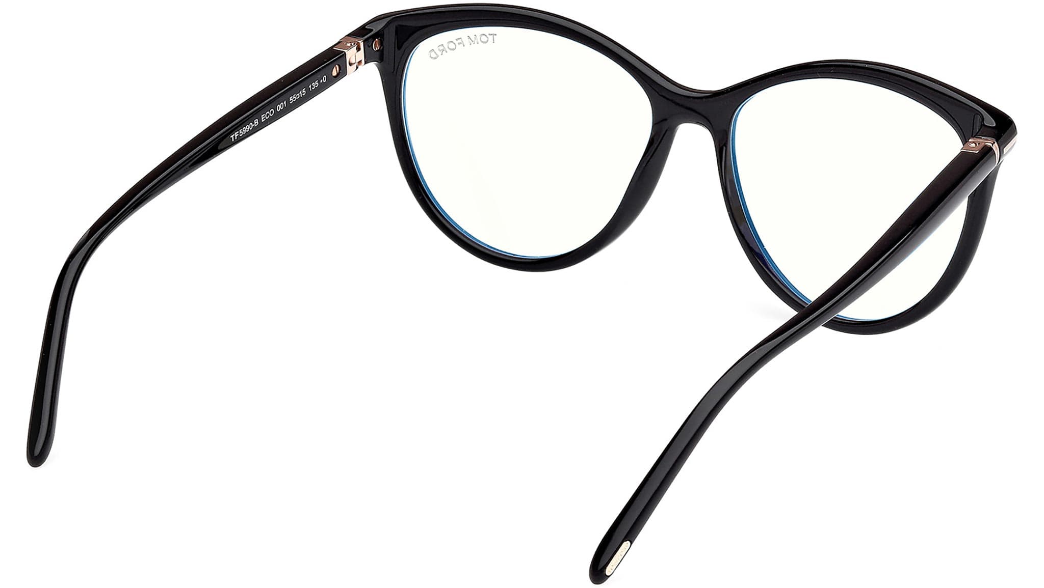 Tom Ford FT5990-B 001 Eyeglasses Shiny Black 55mm Women 5
