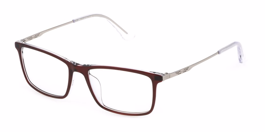 Police VPLD08 06RZ Eyeglasses Bordeaux Top 52mm Men