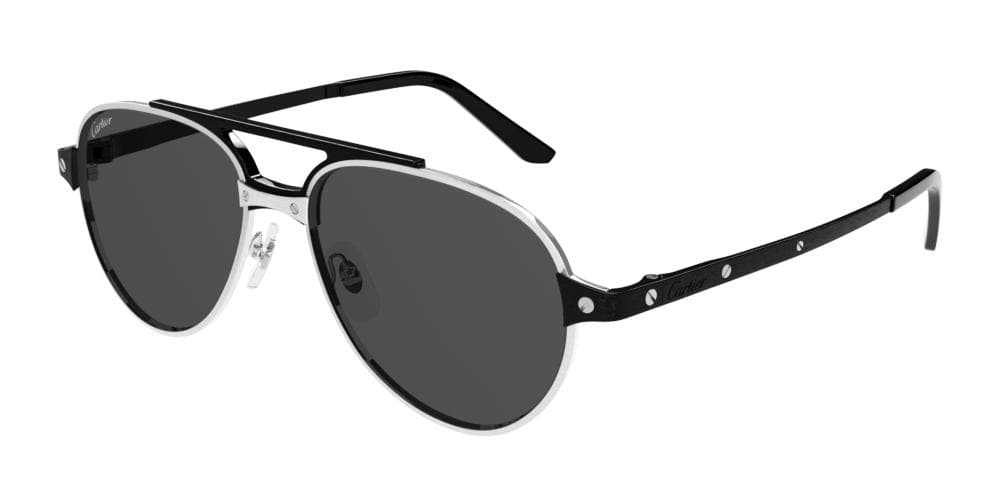 Cartier CT0476S 004 Sunglasses Silver 59mm Men