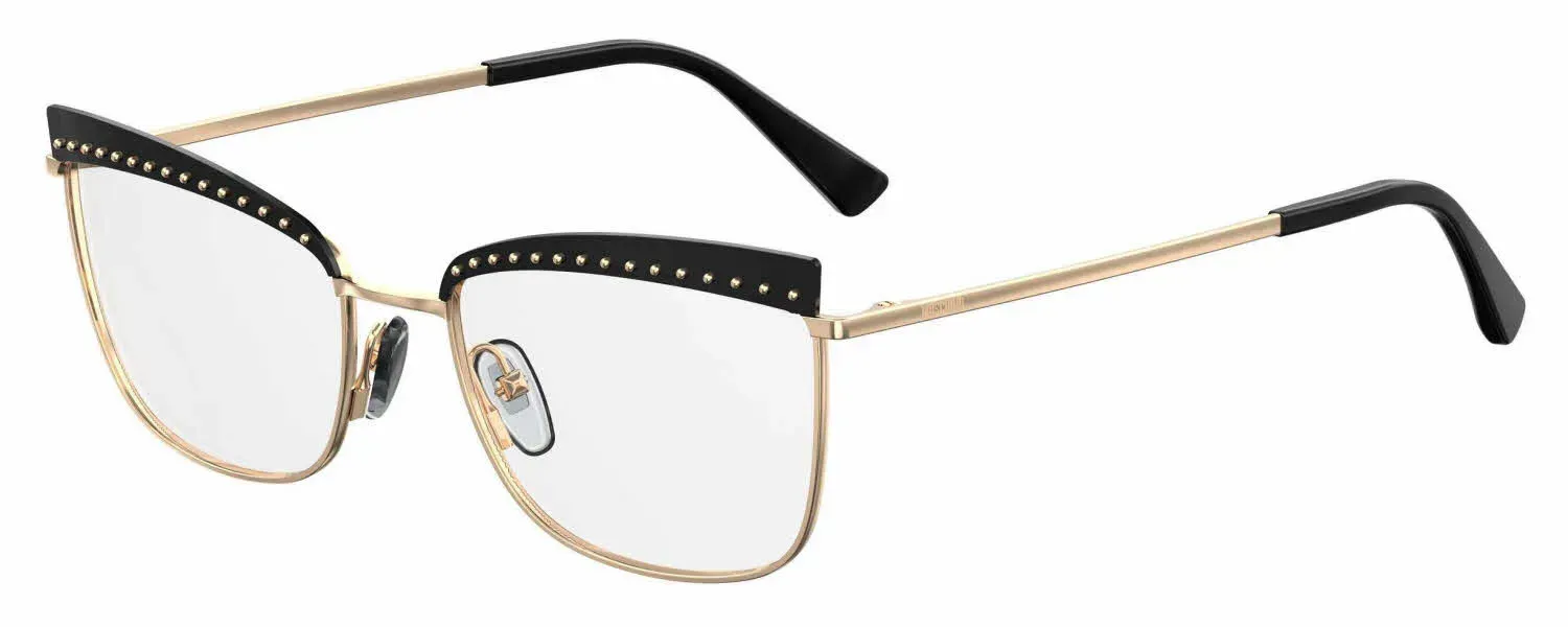 Moschino MOS531 000 Eyeglasses Black Gold 55mm Women