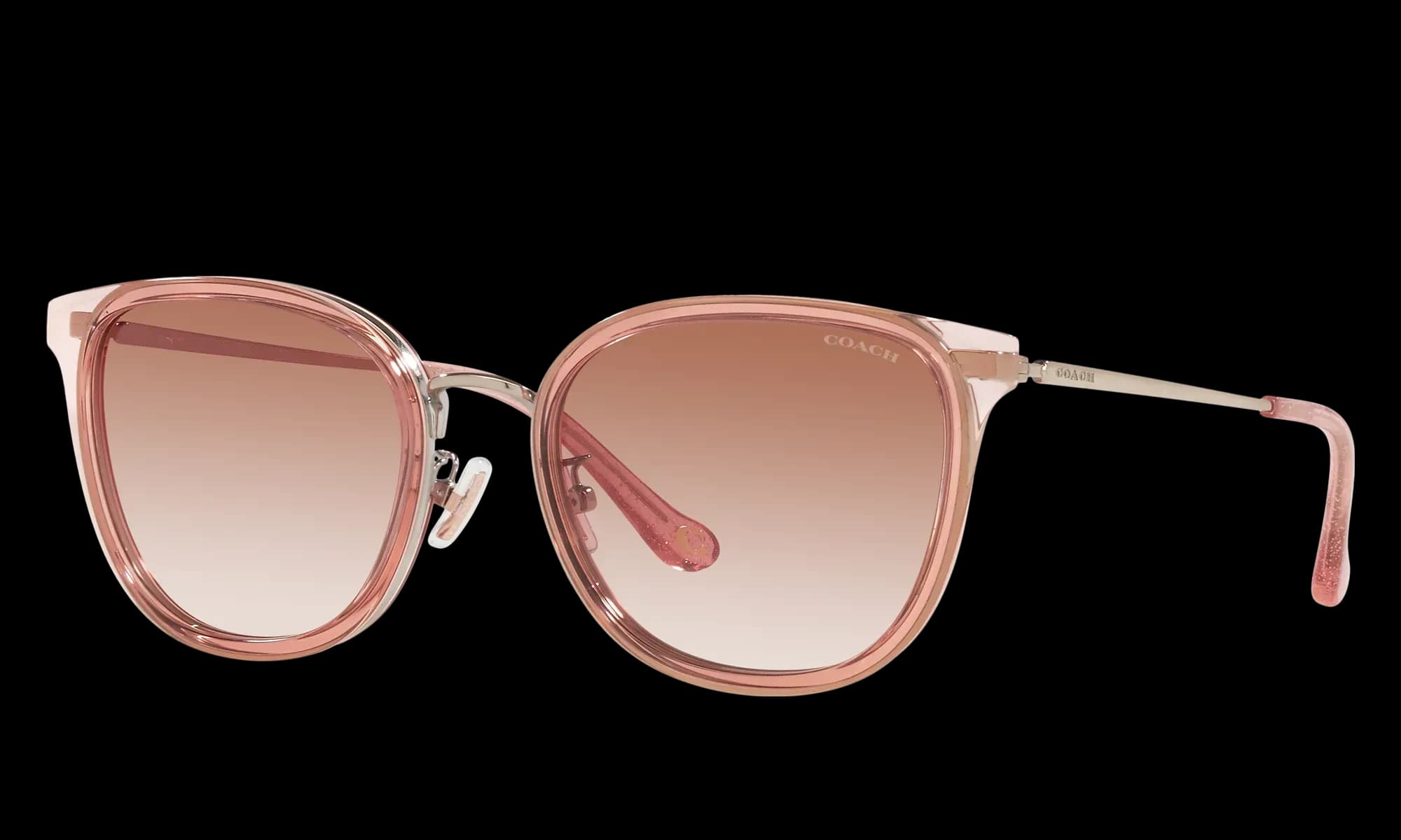 Coach HC7135 C7999 Sunglasses Pink Clear 54mm Women