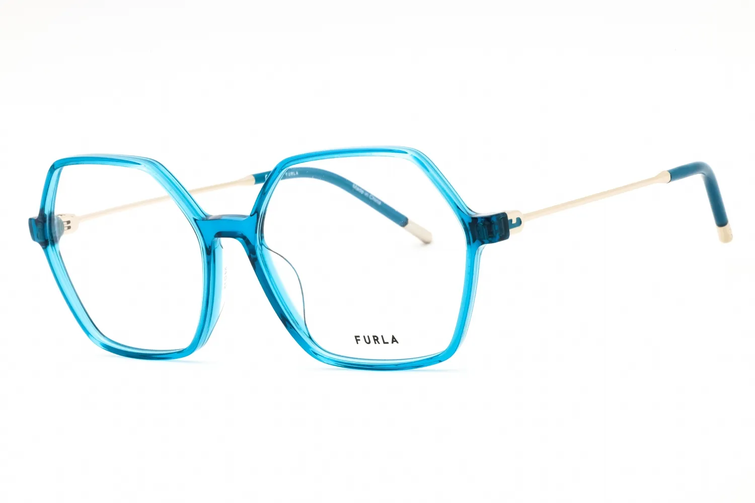 Furla VFU636 0855 Eyeglasses Shiny Transparent Azure 54mm Women