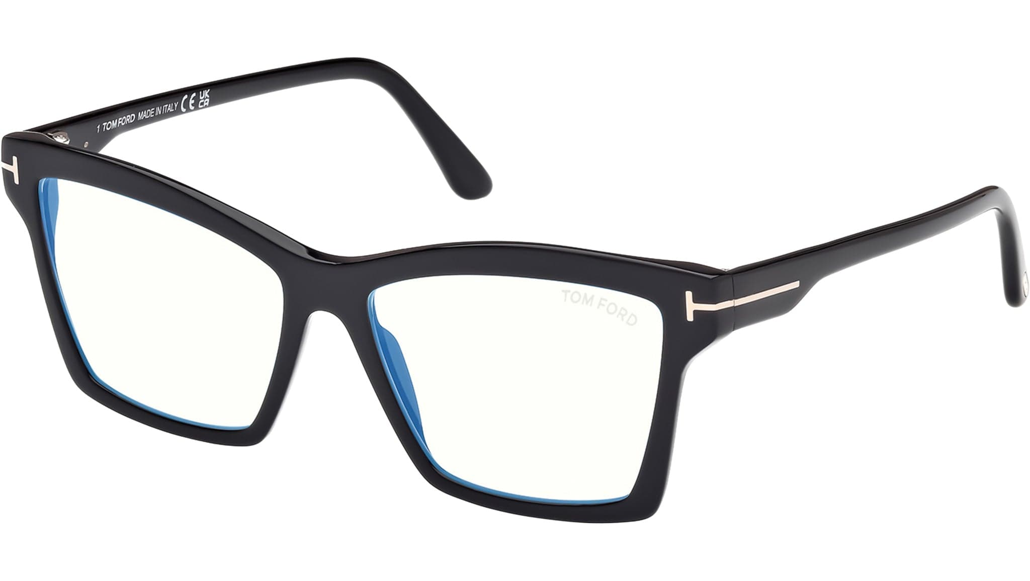 Tom Ford FT5964-B 001 Eyeglasses Shiny Black 54mm Women