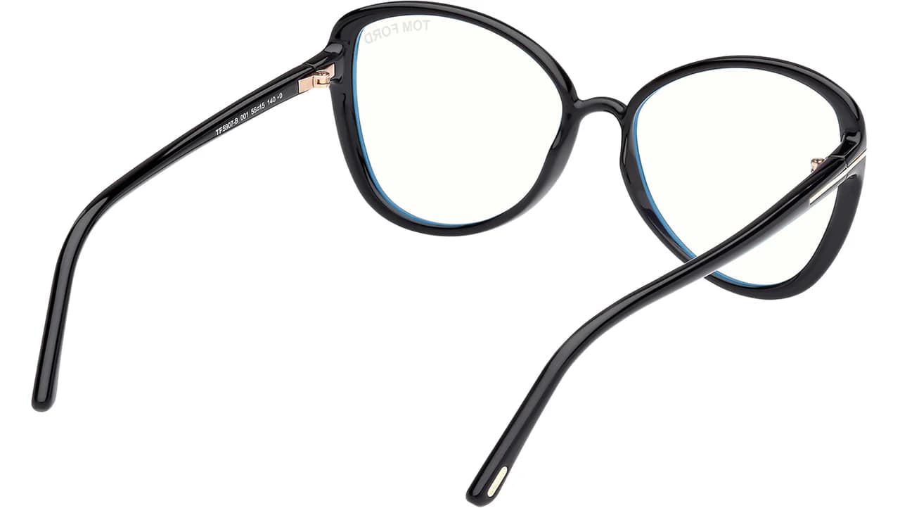 Tom Ford FT5907B 001 Eyeglasses Shiny Black 55mm Women 5