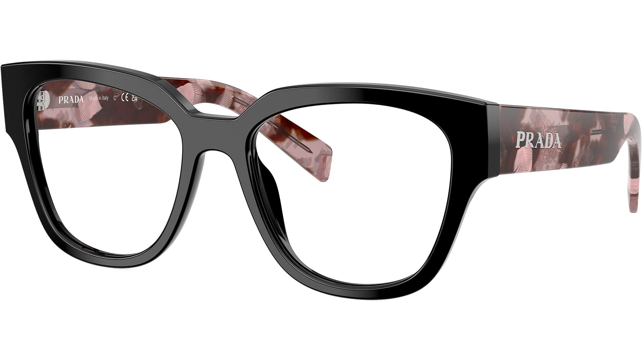 Prada PR C06V 28F1O1 Eyeglasses Glossy Black 52mm Women