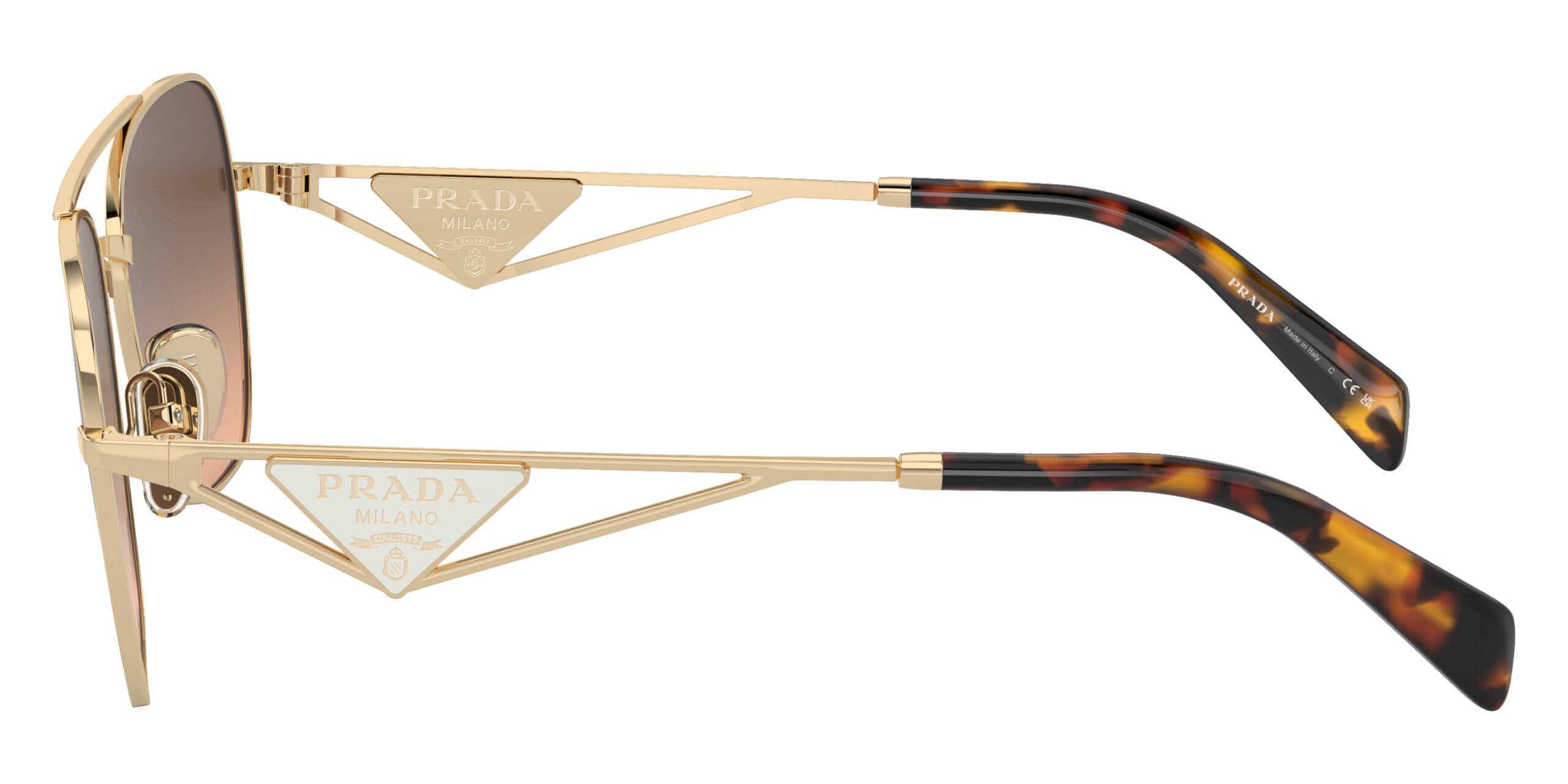 Prada SPRA50 ZVN50C Sunglasses Gold 59mm Unisex 3