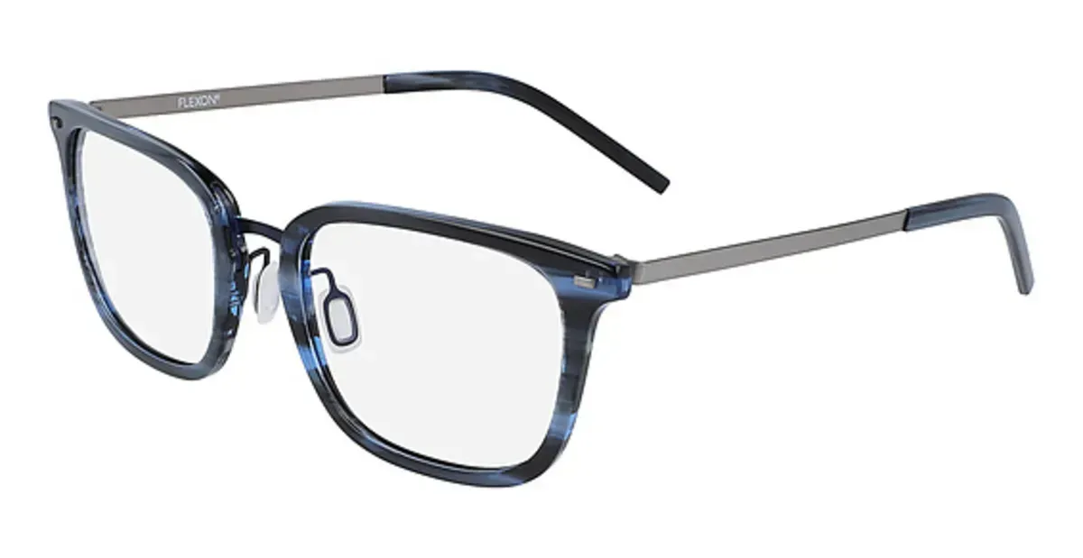 Flexon B2020 441 Eyeglasses Blue Horn 55mm Men