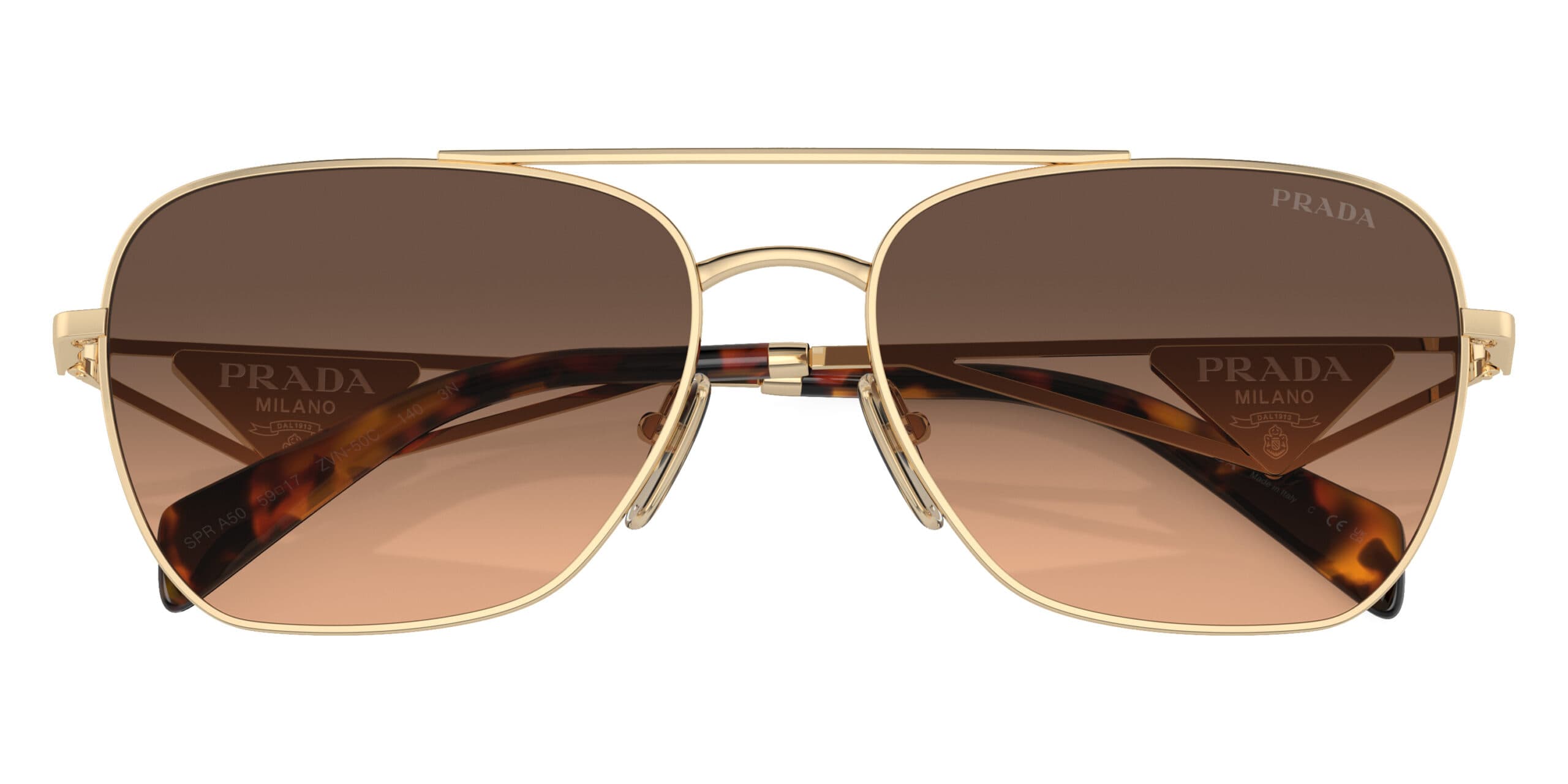 Prada SPRA50 ZVN50C Sunglasses Gold 59mm Unisex 3