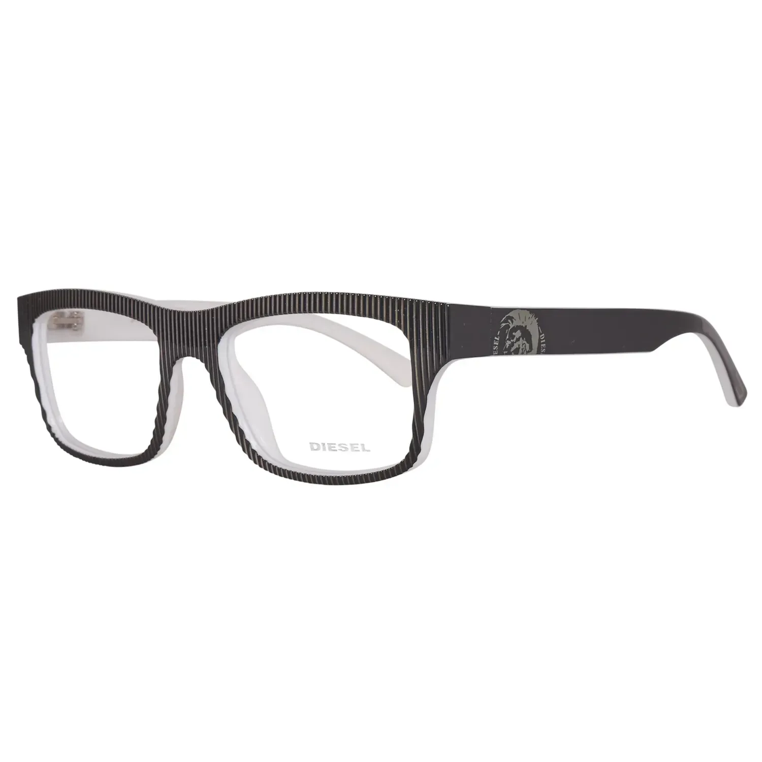 Diesel DL5034 DL5034 Eyeglasses Black Striped Grey 52mm Unisex