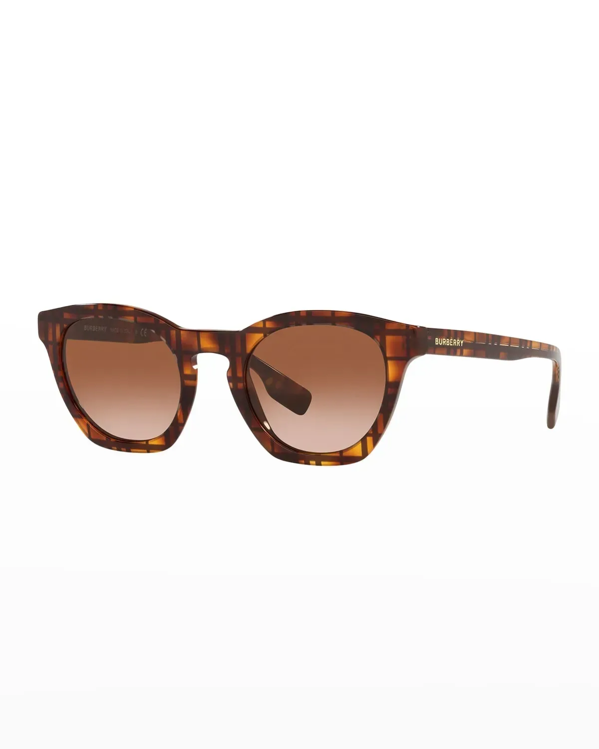 Burberry BE4367 YVETTE Sunglasses Top Check/striped Brown 49mm Women