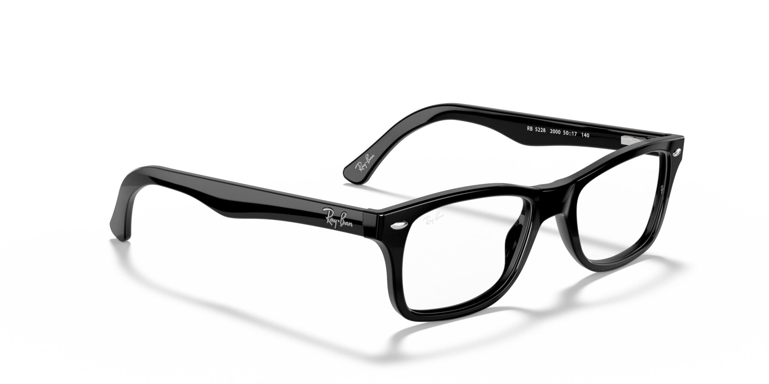 Ray-Ban RB5228 2000 RX5228 Eyeglasses Black 53mm Unisex 4